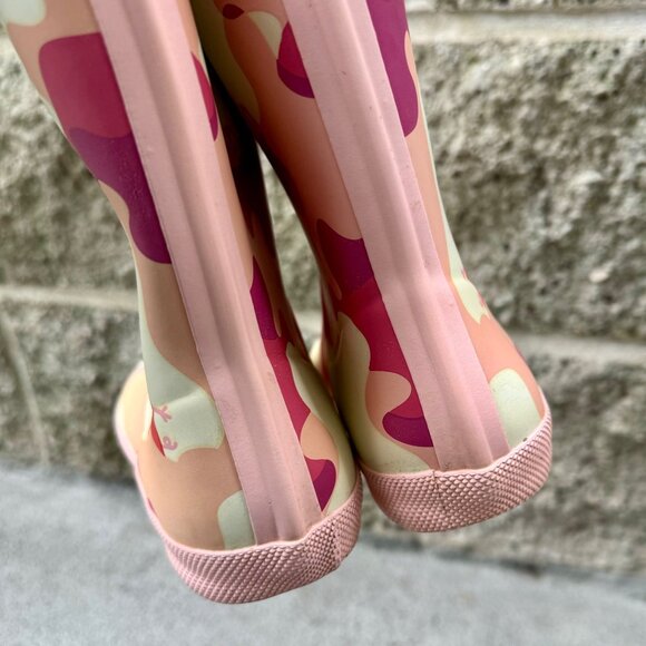HUNTER X PEPPA PIG Rain Boots Girls US 13B/1G EU 31 Pink Pull On Camo Gum Boot - Picture 7 of 12